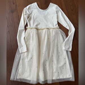 Hanna Andersson Cream and long sleeve tulle dress. Size 10. Like new!!!
